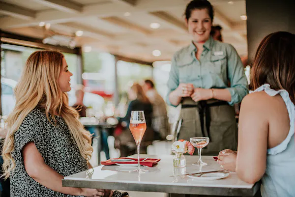 table, smile, tableware, happy, customer, fun