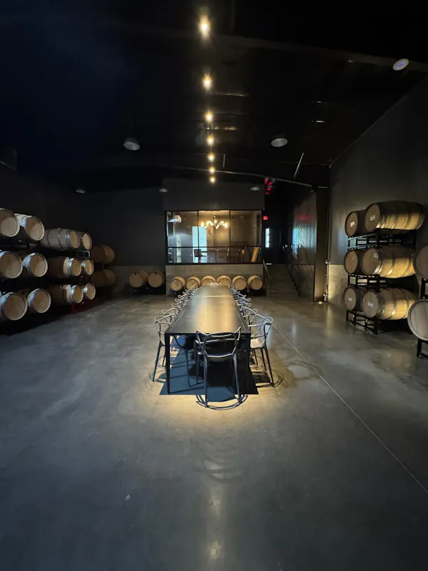 flooring, floor, winery, barrel, light fixture, hardwood