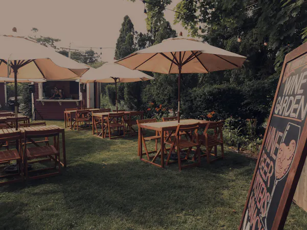 wood, outdoor table, outdoor furniture, umbrella, shade, outdoor structure