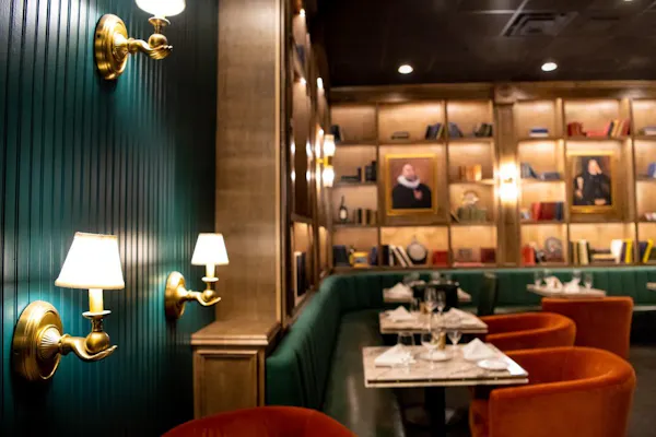 restaurant, light fixture, ceiling, varnish, chair, hotel