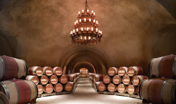 barrel, winery, wine cellar, light fixture