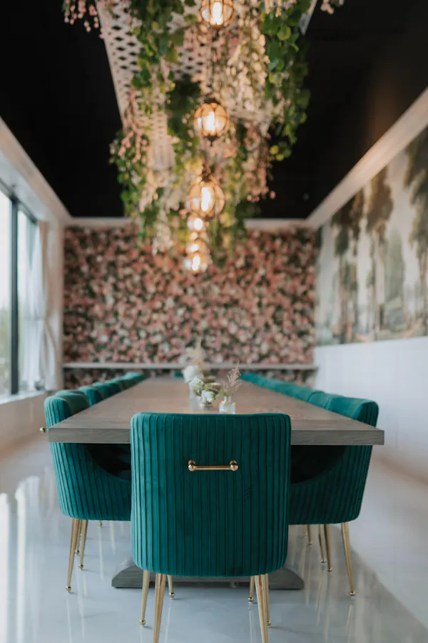 furniture, chandelier, lighting, dining room, table, chair