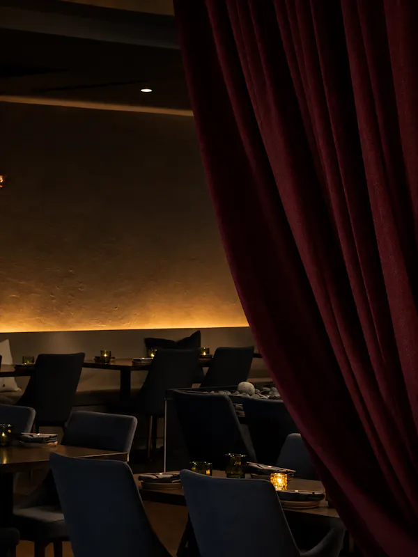 brown, furniture, restaurant, curtain, chair, design