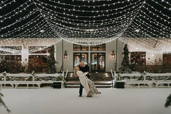 event, winter, light fixture, chair, christmas lights, ceremony