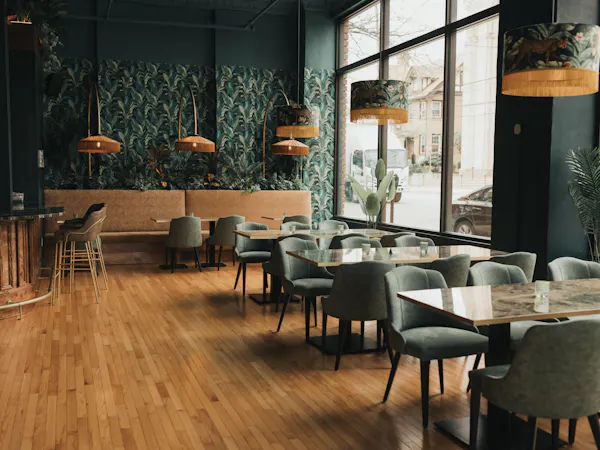 furniture, flooring, chair, restaurant, floor, kitchen & dining room table