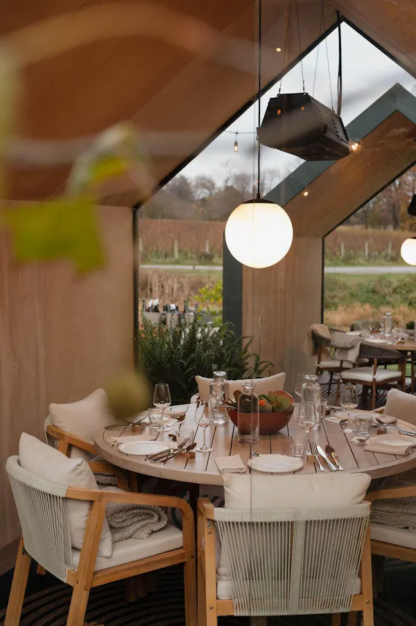 furniture, table, light fixture, kitchen & dining room table, restaurant, ceiling