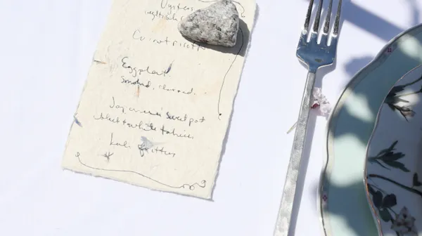tableware, handwriting, dishware, kitchen utensil, fork, plate