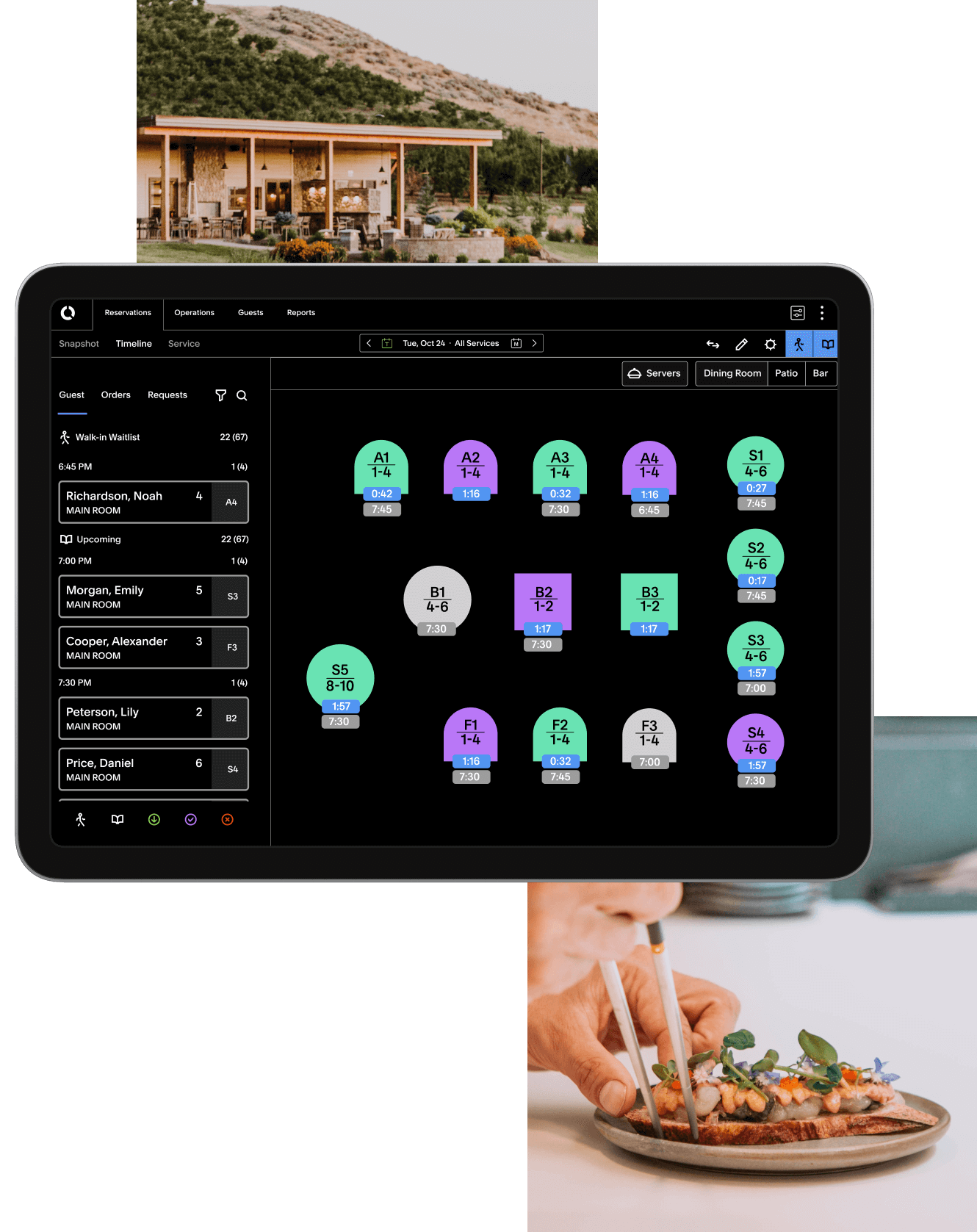 imagery collage + Dashboard UI